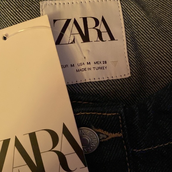 NWT. Zara TRF Dark Indigo Denim Jacket. Size M. - Picture 9 of 12